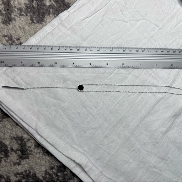 Silver and black enamel pendant necklace - Picture 6 of 7